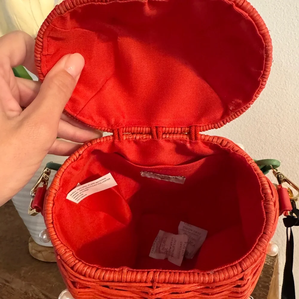 Pearl Embellished Strawberry Basket Bucket Bag kate spade new york x Target Red - Picture 4 of 9